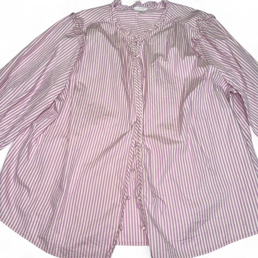 Lauren conrad whitepink striped button up